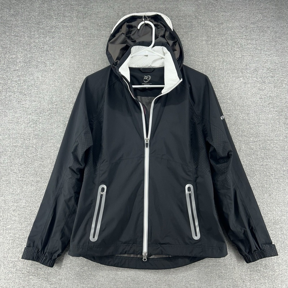 Zero Restriction Tour Series Full Zip Hooded Jacket Women Size Medium Black Golf